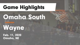 Omaha South  vs Wayne  Game Highlights - Feb. 11, 2020