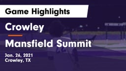 Crowley  vs Mansfield Summit  Game Highlights - Jan. 26, 2021