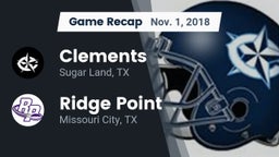 Recap: Clements  vs. Ridge Point  2018