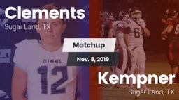 Matchup: Clements  vs. Kempner  2019