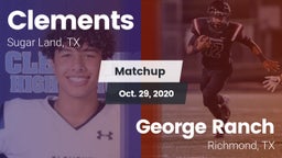 Matchup: Clements  vs. George Ranch  2020