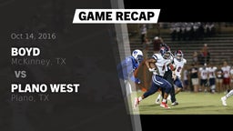 Recap: Boyd  vs. Plano West  2016