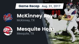 Recap: McKinney Boyd  vs. Mesquite Horn  2017