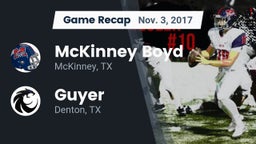 Recap: McKinney Boyd  vs. Guyer  2017