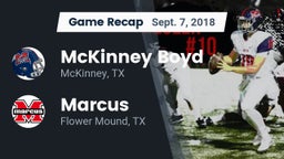 Recap: McKinney Boyd  vs. Marcus  2018