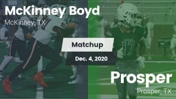 Matchup: McKinney Boyd High vs. Prosper  2020