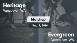 Matchup: Heritage  vs. Evergreen  2016