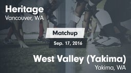 Matchup: Heritage  vs. West Valley  (Yakima) 2016