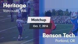Matchup: Heritage  vs. Benson Tech  2016