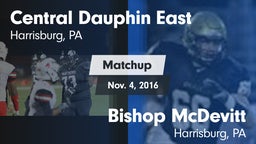 Matchup: Central Dauphin East vs. Bishop McDevitt  2016
