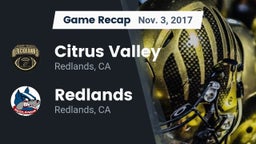 Recap: Citrus Valley  vs. Redlands  2017