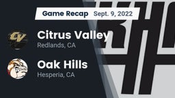Recap: Citrus Valley  vs. Oak Hills  2022