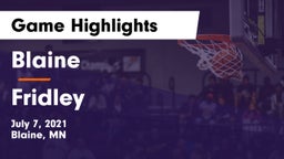 Blaine  vs Fridley Game Highlights - July 7, 2021