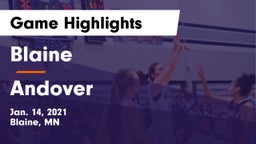 Blaine  vs Andover  Game Highlights - Jan. 14, 2021