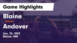 Blaine  vs Andover  Game Highlights - Jan. 25, 2022