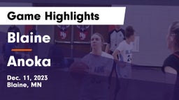 Blaine  vs Anoka  Game Highlights - Dec. 11, 2023
