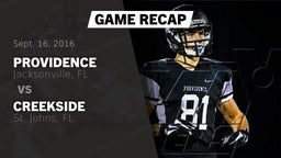 Recap: Providence  vs. Creekside  2016