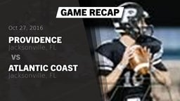 Recap: Providence  vs. Atlantic Coast   2016