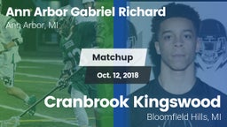 Matchup: Father Gabriel Richa vs. Cranbrook Kingswood  2018