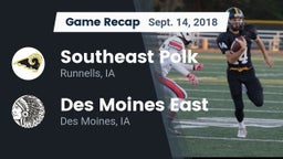 Recap: Southeast Polk  vs. Des Moines East  2018