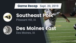 Recap: Southeast Polk  vs. Des Moines East  2019