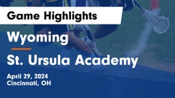 Wyoming  vs St. Ursula Academy  Game Highlights - April 29, 2024