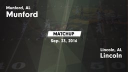 Matchup: Munford  vs. Lincoln  2016