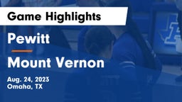Pewitt  vs Mount Vernon  Game Highlights - Aug. 24, 2023