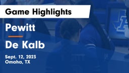 Pewitt  vs De Kalb  Game Highlights - Sept. 12, 2023