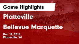 Platteville  vs Bellevue Marquette Game Highlights - Dec 12, 2016