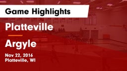 Platteville  vs Argyle  Game Highlights - Nov 22, 2016