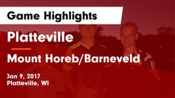Platteville  vs Mount Horeb/Barneveld  Game Highlights - Jan 9, 2017