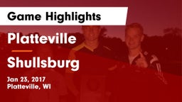 Platteville  vs Shullsburg Game Highlights - Jan 23, 2017