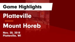 Platteville  vs Mount Horeb  Game Highlights - Nov. 20, 2018