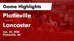 Platteville  vs Lancaster  Game Highlights - Jan. 30, 2020