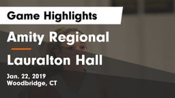 Amity Regional  vs Lauralton Hall  Game Highlights - Jan. 22, 2019