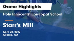 Holy Innocents' Episcopal School vs Starr's Mill  Game Highlights - April 28, 2022