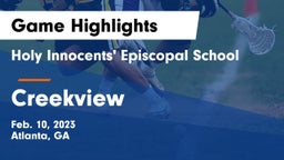 Holy Innocents' Episcopal School vs Creekview  Game Highlights - Feb. 10, 2023