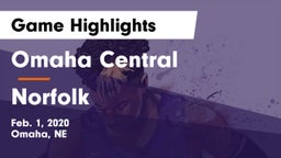 Omaha Central  vs Norfolk  Game Highlights - Feb. 1, 2020