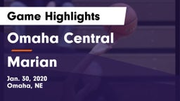 Omaha Central  vs Marian  Game Highlights - Jan. 30, 2020