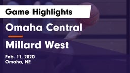 Omaha Central  vs Millard West  Game Highlights - Feb. 11, 2020