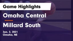 Omaha Central  vs Millard South  Game Highlights - Jan. 2, 2021