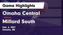 Omaha Central  vs Millard South  Game Highlights - Feb. 6, 2021