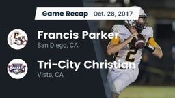 Recap: Francis Parker  vs. Tri-City Christian  2017