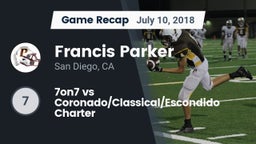 Recap: Francis Parker  vs. 7on7 vs Coronado/Classical/Escondido Charter 2018