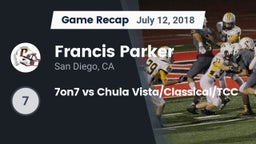 Recap: Francis Parker  vs. 7on7 vs Chula Vista/Classical/TCC 2018