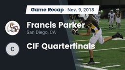 Recap: Francis Parker  vs. CIF Quarterfinals 2018