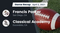 Recap: Francis Parker  vs. Classical Academy  2021