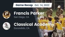 Recap: Francis Parker  vs. Classical Academy  2022