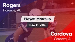 Matchup: Rogers  vs. Cordova  2016